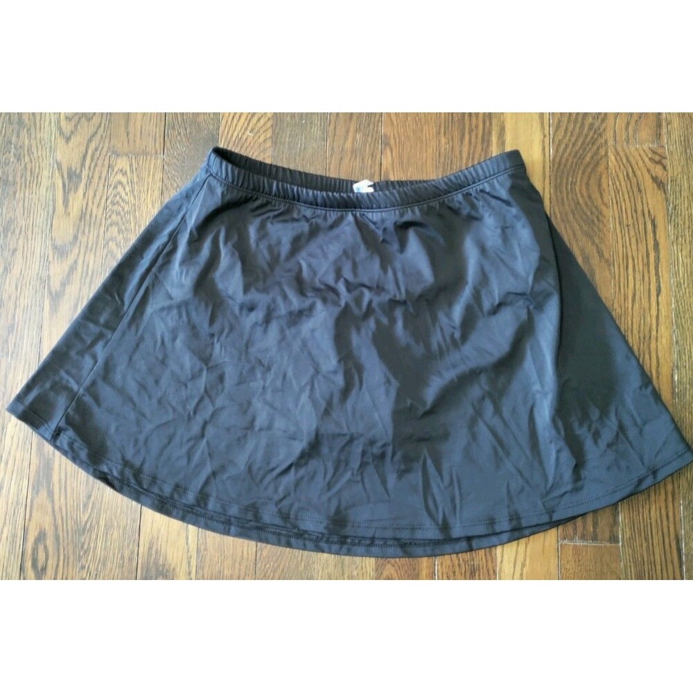 Swimsuits for All Bottom Skirt Women's Size 12/L Black Pull On Elastic Waist New
